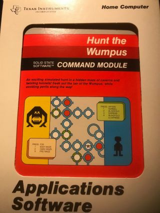 Minty Nos TI99 - 4a Home Computer Hunt The Wumpus Command Module Rare PHM 3023 2