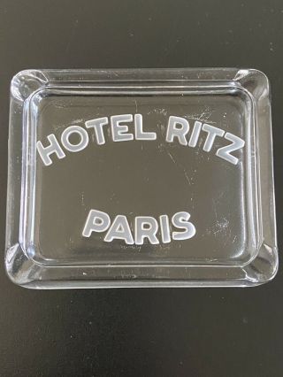 Hotel Ritz Paris Ashtray Glass Vintage Art Deco Antique 1920’s Or 1930’s