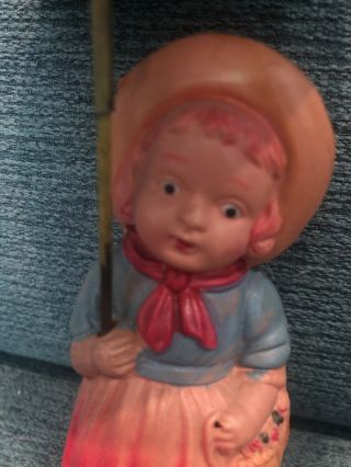 VINTAGE OCCUPIED JAPAN CELLULOID TIN WIND UP TOY LITTLE BO PEEP with UMBRELLA 3