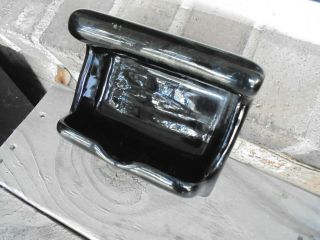 Vintage Bathroom Tub Soap & Washcloth Holder Black Porcelain -