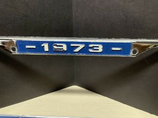 Vintage 1973 Chevrolet Chrome Metal License Plate Frame 2