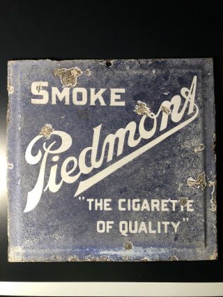 Vintage Piedmont Cigarettes Tobacco Chair 2 Side Porcelain Sign T206 T205 Era
