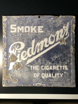 Vintage Piedmont Cigarettes Tobacco Chair 2 Side Porcelain Sign T206 T205 Era 2