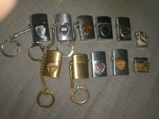 Vintage Set Of 11 Mini Keychain Lighters One Price