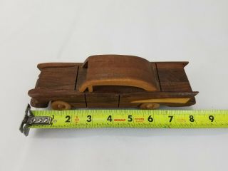 Vintage Two Tone Wooden Car Chevrolet Bel Air Chevy Toy Model Classic Hot Rod 2