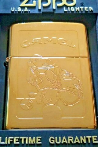 1996 Gold Plated Zippo Camel Joe Pool Player Lighter American Poolplayers Assn.