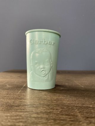 Antique Vintage Gerber Baby Blue Plastic Drinking Cup Glass