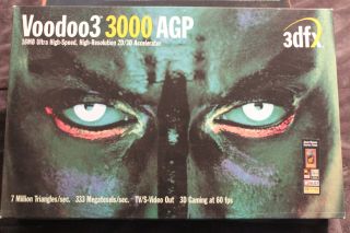 3dfx Voodoo3 3000 Agp Retail Box And Plastic Insert