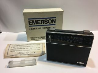 Vintage Emerson Am/fm Portable Transistor Radio 31p86