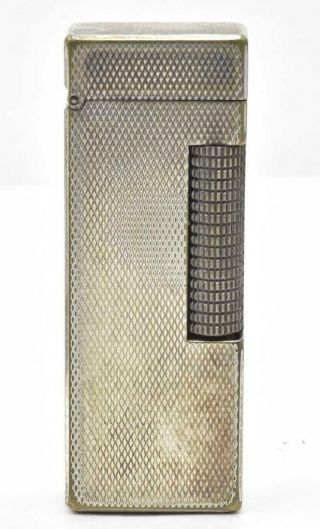 Vintage Dunhill Rollagas Lined Case Silver Plated Gas Lighter Switzerland London