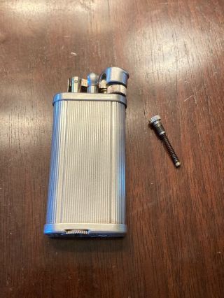 Dunhill Unique Silver Plated Pocket Lighter - England - As - Is Needs Flint Tube