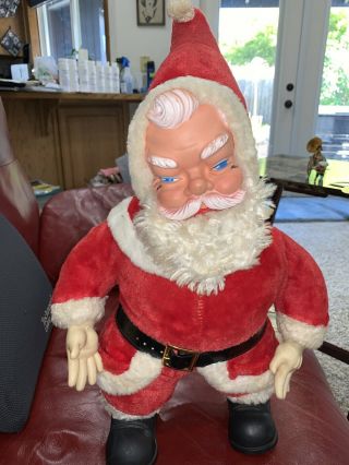 Vintage Santa Claus " My Toy " Christmas Plush Rubber Face/hands/boots Doll 19 " H