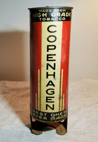 Vintage Copenhagen Snuff Chewing Tobacco Tin Lithographd Can Dispenser Best Chew
