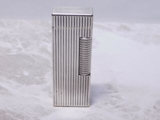 Dunhill Lighter Silver Roller Gas Lighter Striped Pattern