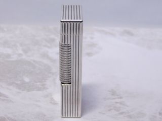 Dunhill Lighter Silver Roller Gas Lighter Striped Pattern 2