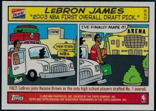 2003 - 04 Topps Bazooka Lebron James Comics Rookie Card 15