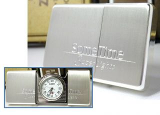 Sometime Zippo Timetank Time Tank 1995 Pocket Clock Running 400206b10