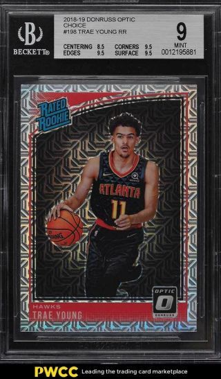 2018 Donruss Optic Choice Trae Young Rookie Rc 198 Bgs 9