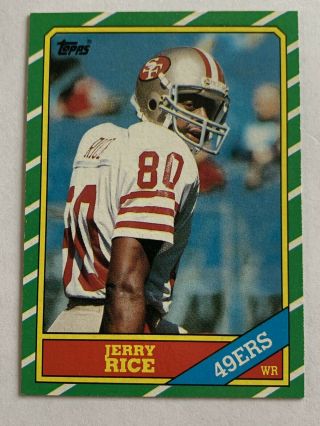 1986 Jerry Rice Topps Rookie Card Rc - 161 - Hof Nmt/mt