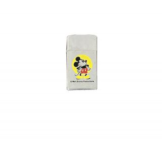 Vintage - Slim Zippo Cigarette Lighter - Mickey Mouse - Walt Disney Productions