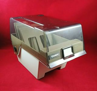 Tandy Vintage Floppy Disk Case 3 1/2” 3.  5 " W/4 Dividers Storage Box Blemish