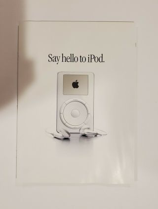 Apple 1st Generation Say Hello To Ipod 4 Page Insert Advertisement 2001