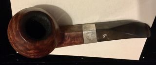 Vintage Irish Peterson Sherlock Holmes Pipe.  Sterling Silver Band.  Stamped. 2