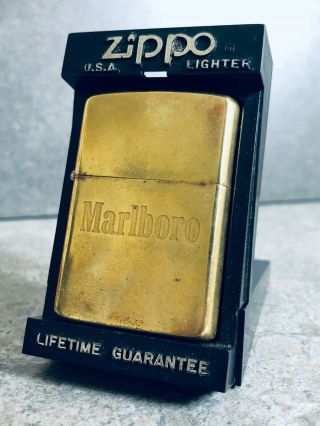 Zippo 1987 Marlboro Solid Brass Promotional Lighter (very Rare)
