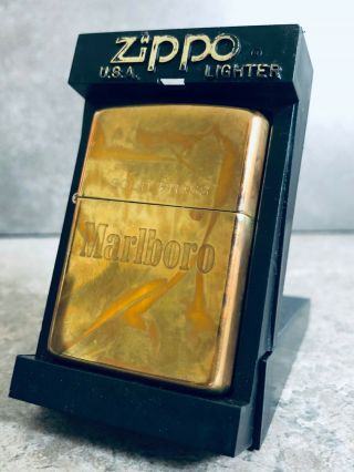 Zippo 1992 Marlboro Solid Brass Promotional Lighter (very Rare)