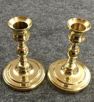 Pair 5”vintage Baldwin Solid Brass Candle Holders Sticks Decor Wedding Romancepg