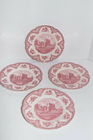 Vintage Set Of 4 - 10 1/4 Johnson Broothers Old Britain Castles Dinner Plates