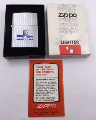 1979 Zippo Full Size Lighter - Blue Enamel Hercules (i527)