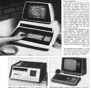 1978 Microcomputers Imsai 8080 Apple Ii Cosmac Elf Intel 8086 Heathkit Kilobaud
