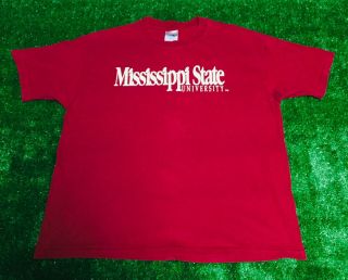 Mississippi State Bulldogs Msu Mens Large Xl Vintage 90’s Shirt Single Stitch