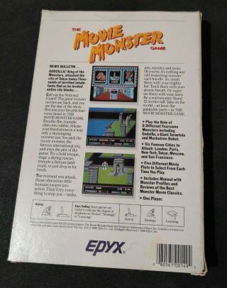 EPYX The Movie Monster Game Commodore 64 Apple 2 IBM PC Godzilla COMPLETE RARE 3