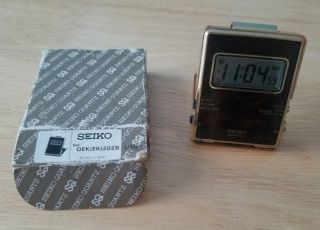 Vintage Seiko Qek (ek) 202b Digital Lcd Folding Travel Alarm Clock Made In Japan