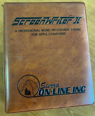 Screenwriter Ii Sierra On - Line Systems Apple Ii Computer 5.  25 " Disk Software