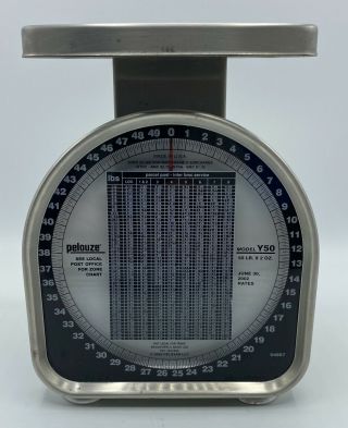 Vintage 50 Lb.  Pelouze Postal Scale Model Y50 Date Code 2503 2002 Rates