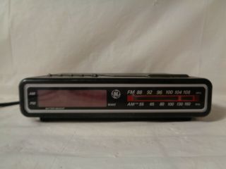 Ge Digital Alarm Clock Radio Am/fm Model 7 - 4612 Bkb Black Vintage 80’s