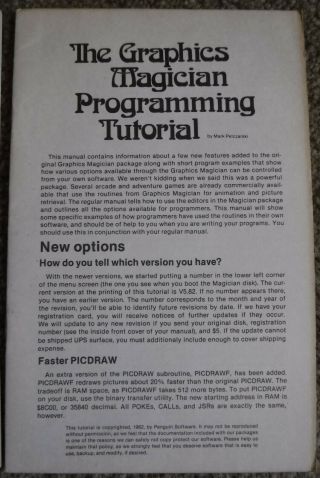 Penguin Software ' s The Graphics Magician for Apple II DOS 3.  3 3