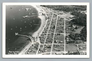 Neah Bay Washington Rppc Rare Vintage Aerial Photo—clallam County 1940s