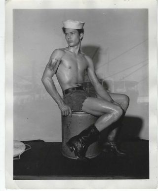 Vintage Bob Mizer Amg Allen 4x5 " Cowboy Sailor