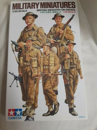 Vtg Tamiya Plastic Model Kit Military Miniatures 1/35 British Infantry On Patrol