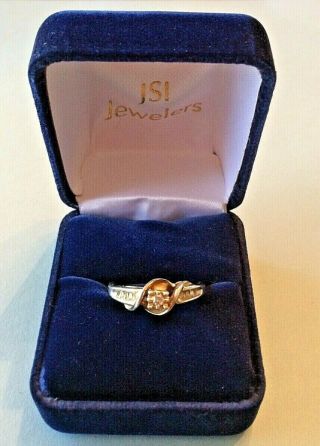 Vintage Women’s Diamond Wedding Engagement Ring In Deluxe Box.  925 Sterling