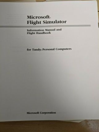 Microsoft Flight Simulator for Tandy 1000_1200HD_2000_5.  25 Floppy Disk_Untested 3