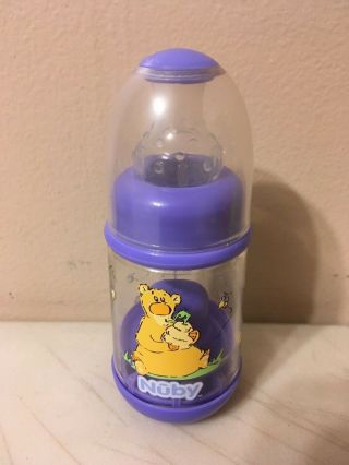 Vintage Nuby Infant Feeder Bottle Baby Cereal Baby Food 2oz Stage 1 Purple