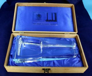 Vintage Dunhill Crystal Cut Pipe Rest With Wood Case Rare
