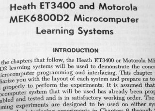 1978 Heathkit ET - 3400 Motorola MEK6800 - D2 Experiments 6800 Interfacing Bugbook 3