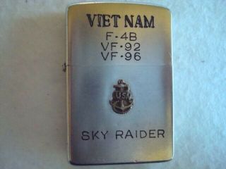 Vintage 1965 Zippo Lighter_vietnam War Era_sky Raider F - 4b_vf - 92_vf - 96 Look