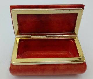 Vintage Alabaster Hand Painted Trinket Box w/ Hinged Lid Made In Italy 2